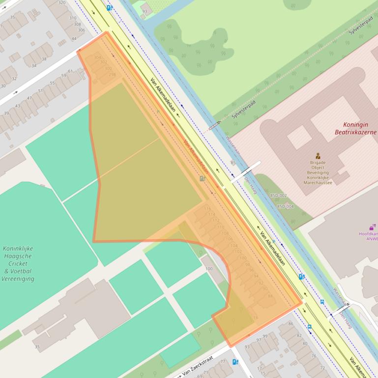 Kaart van postcodegebied 2597AP.