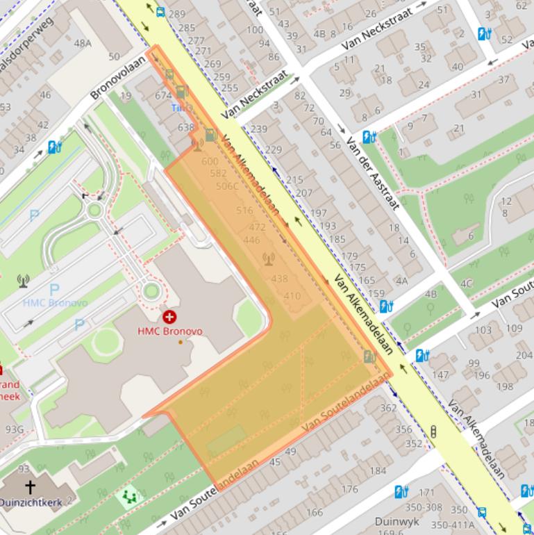 Kaart van postcodegebied 2597AV.