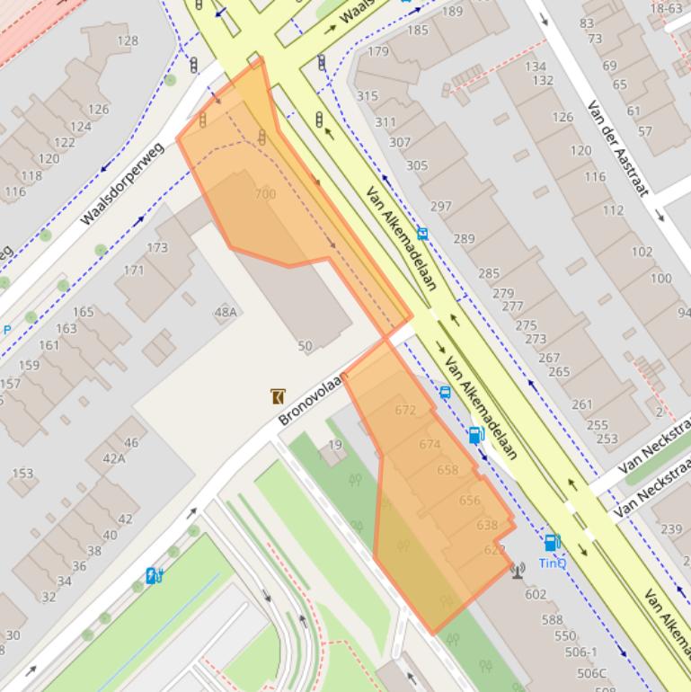 Kaart van postcodegebied 2597AW.