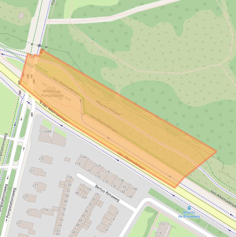 Kaart van postcodegebied 2597BA.