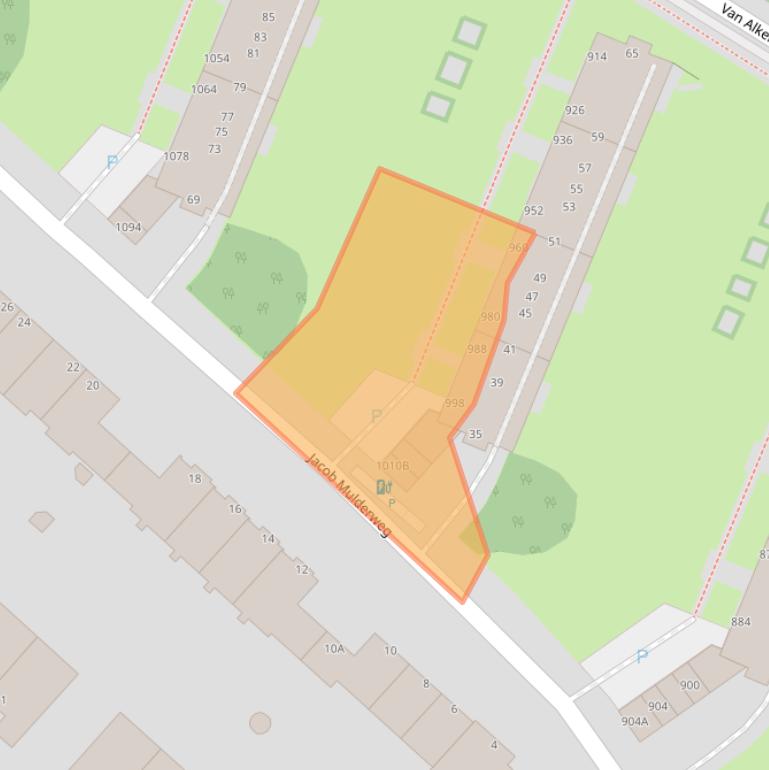 Kaart van postcodegebied 2597BH.