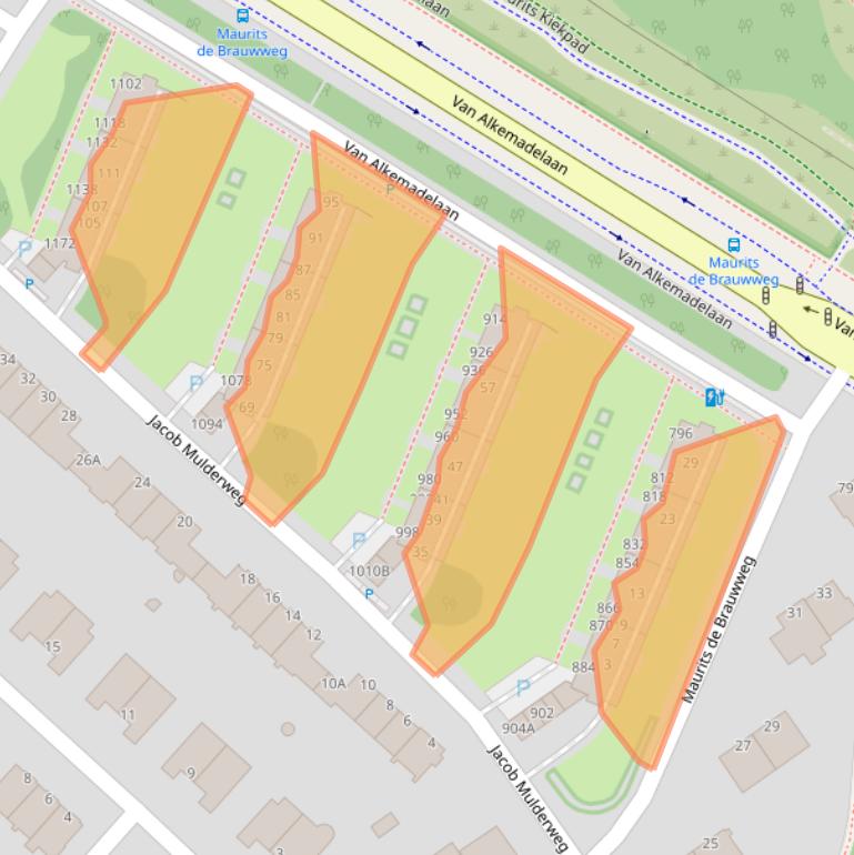 Kaart van postcodegebied 2597BR.