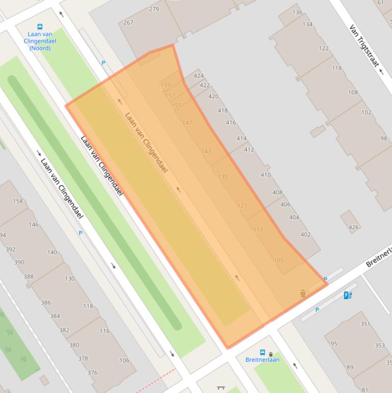 Kaart van postcodegebied 2597CC.