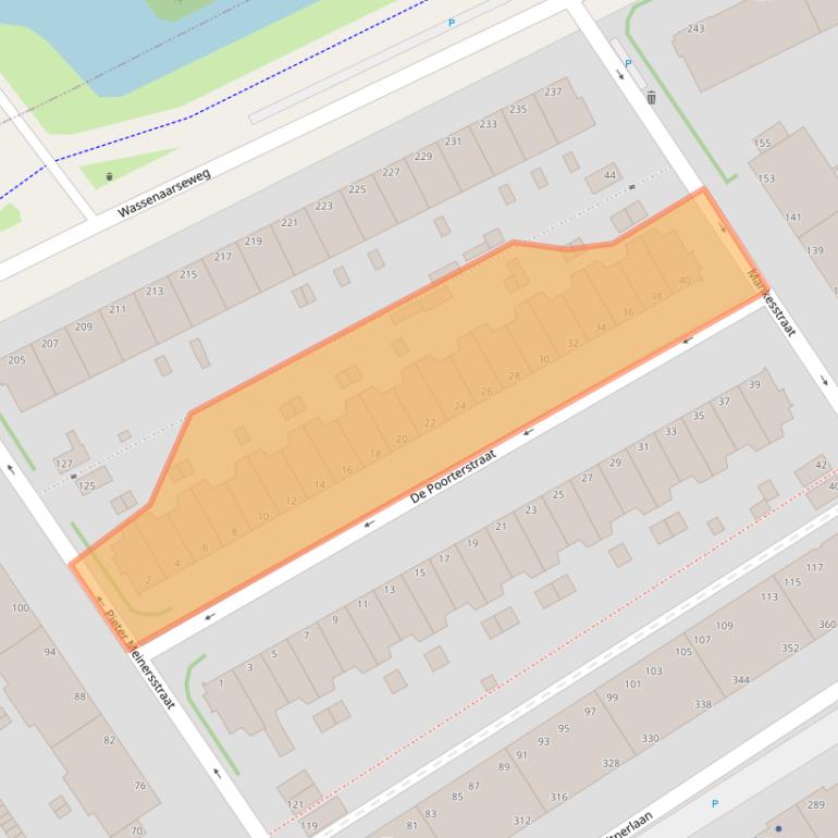 Kaart van postcodegebied 2597CS.