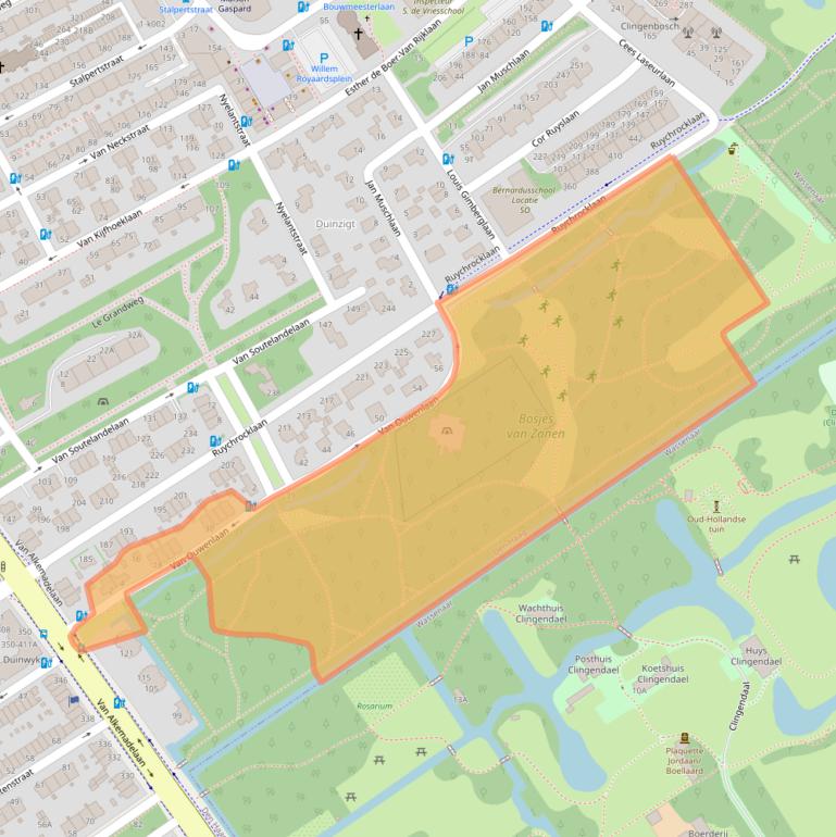 Kaart van postcodegebied 2597CW.