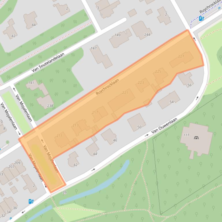 Kaart van postcodegebied 2597EB.