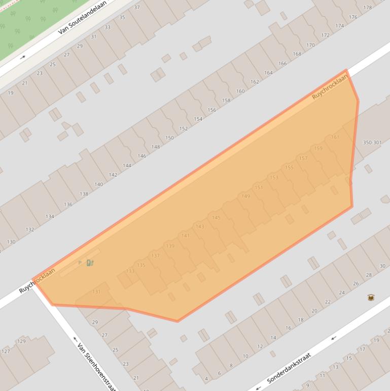 Kaart van postcodegebied 2597EM.