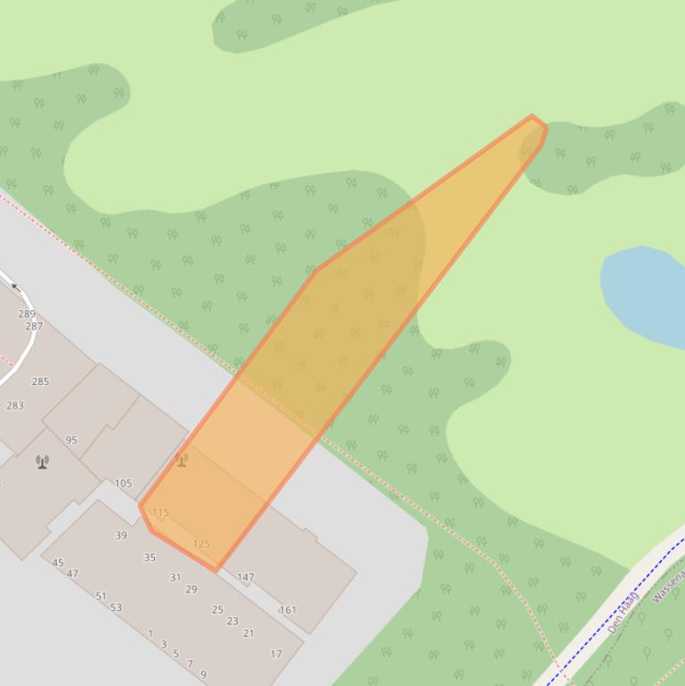 Kaart van postcodegebied 2597GB.