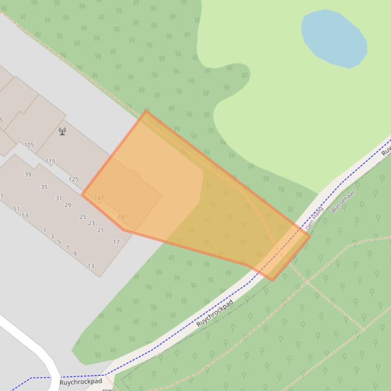 Kaart van postcodegebied 2597GC.