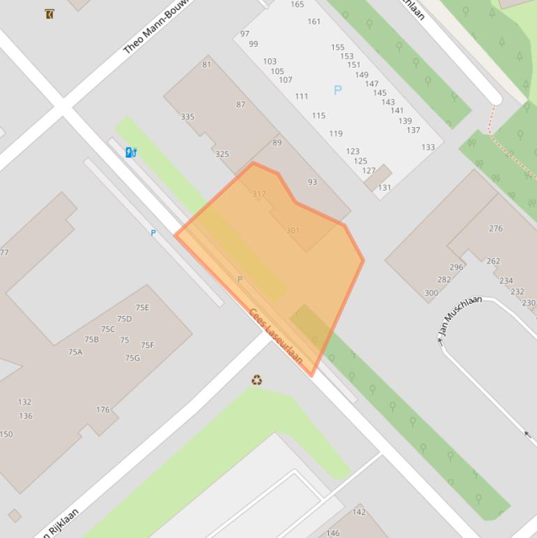 Kaart van postcodegebied 2597GH.