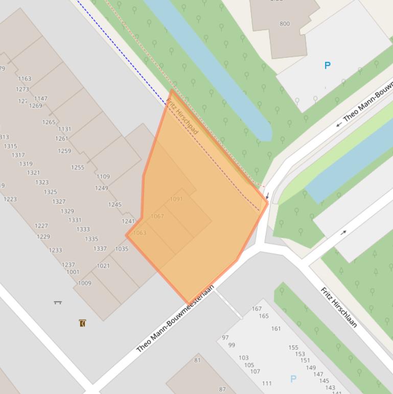 Kaart van postcodegebied 2597GL.