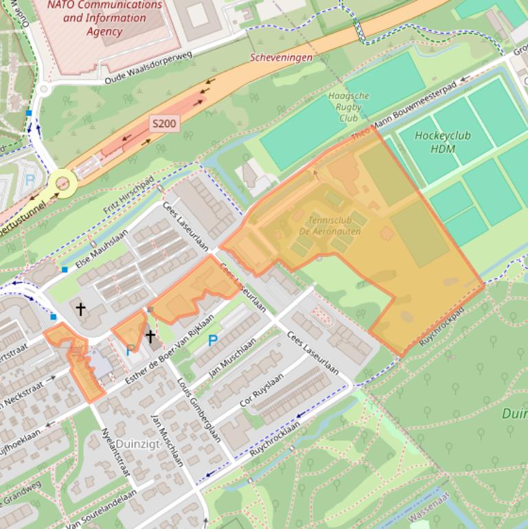 Kaart van postcodegebied 2597GV.