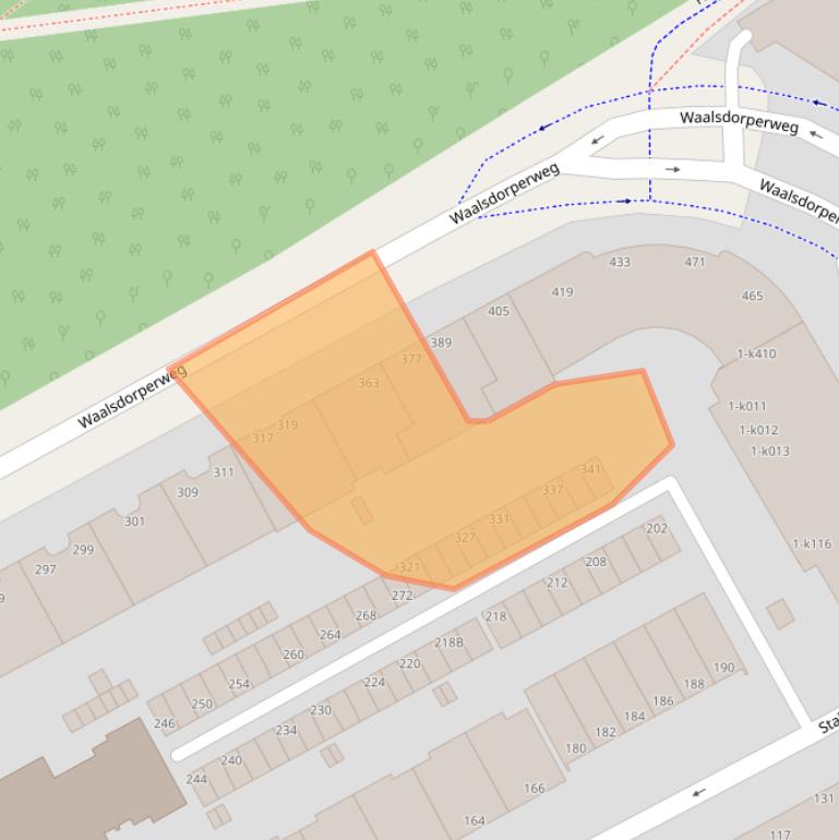 Kaart van postcodegebied 2597HZ.