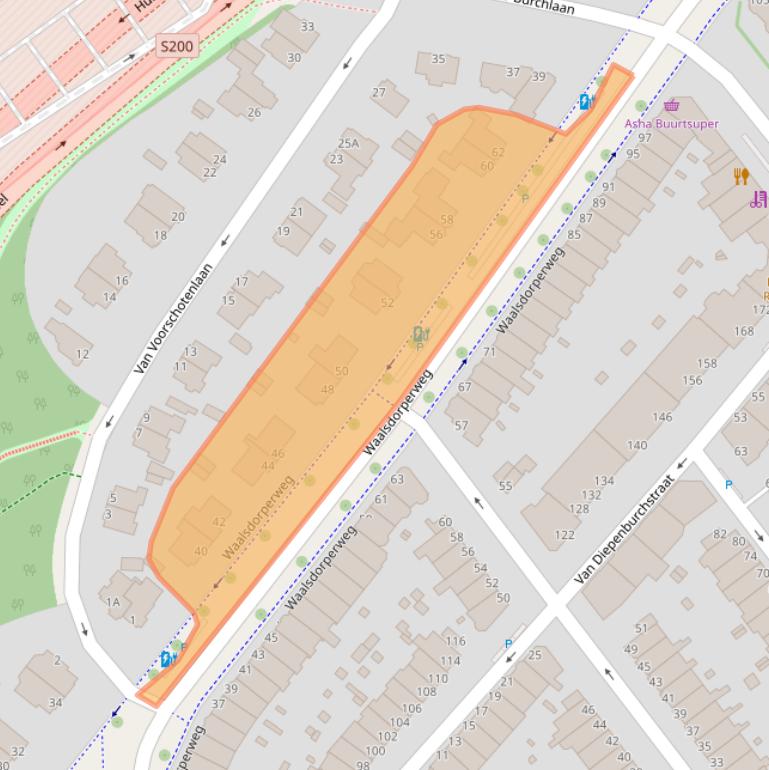 Kaart van postcodegebied 2597JC.