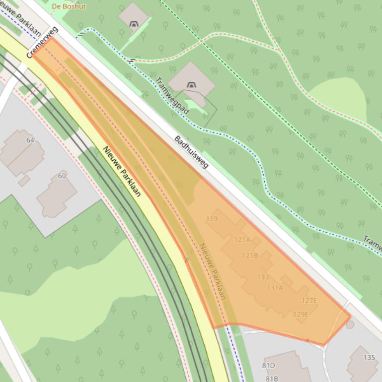 Kaart van postcodegebied 2597JM.