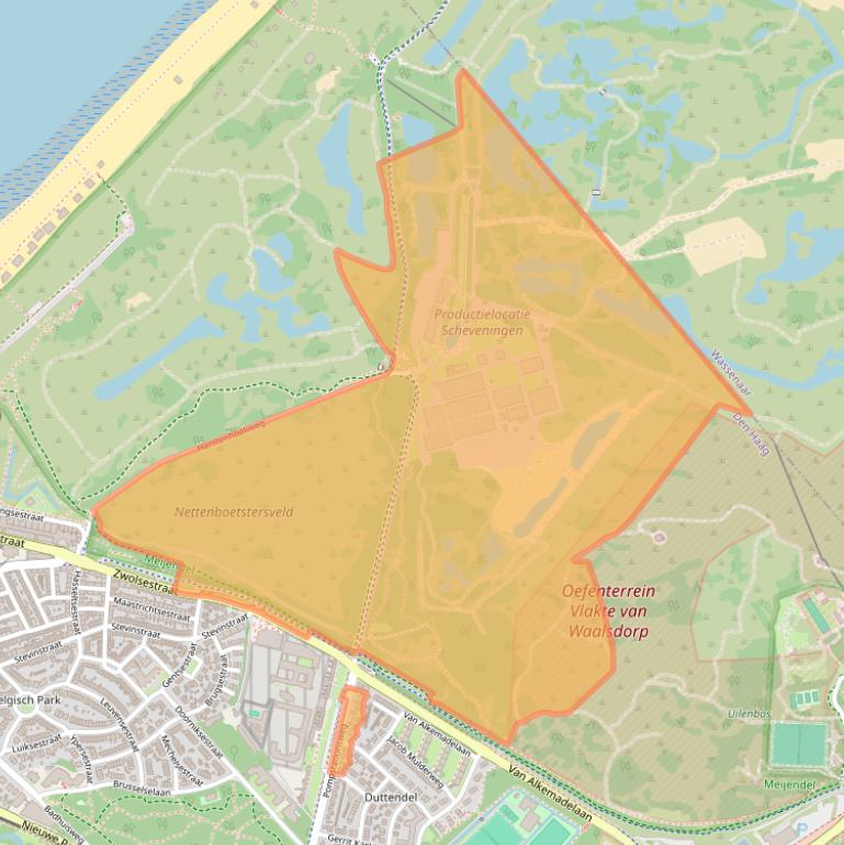 Kaart van postcodegebied 2597JV.