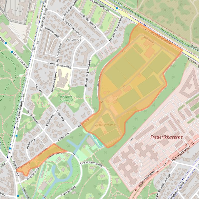 Kaart van postcodegebied 2597KA.