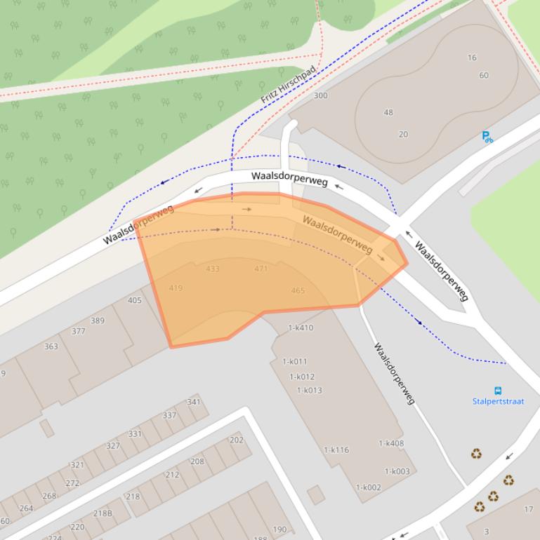 Kaart van postcodegebied 2597KP.