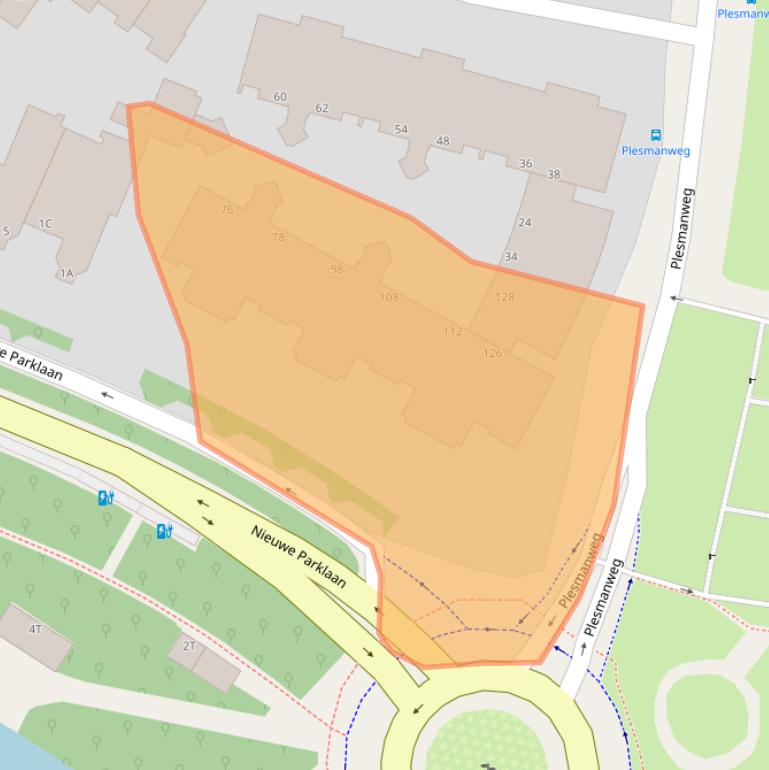 Kaart van postcodegebied 2597KR.