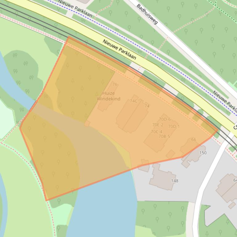 Kaart van postcodegebied 2597LE.