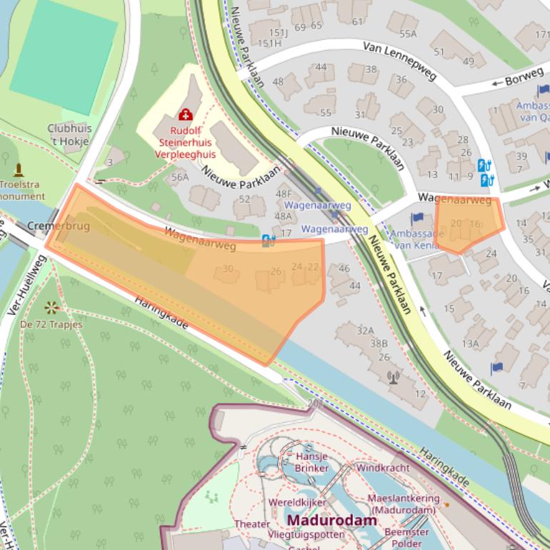 Kaart van postcodegebied 2597LP.