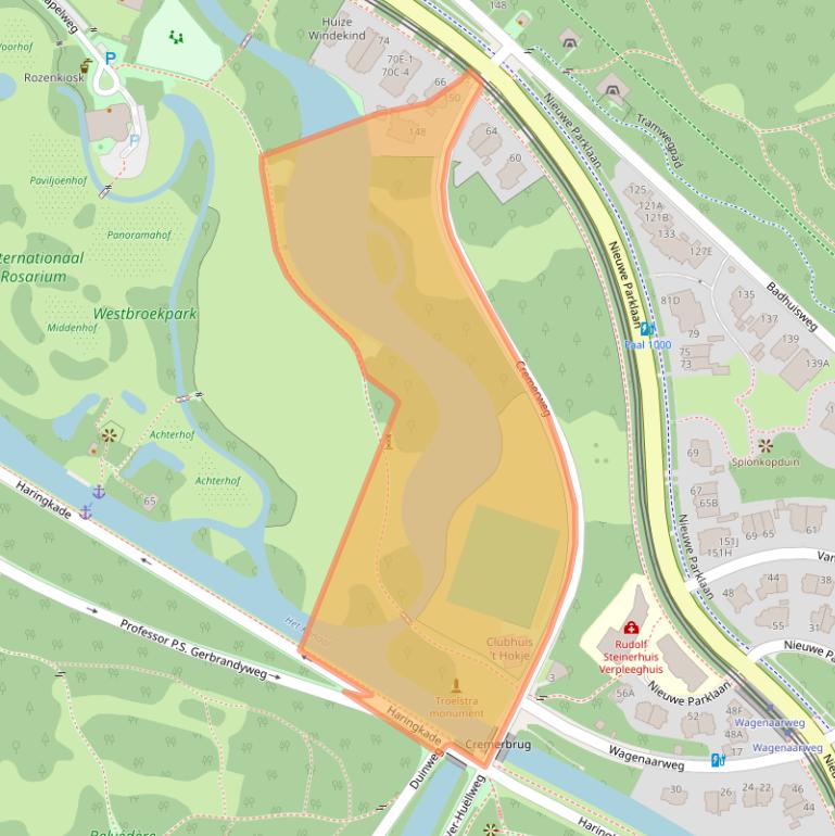 Kaart van postcodegebied 2597LS.