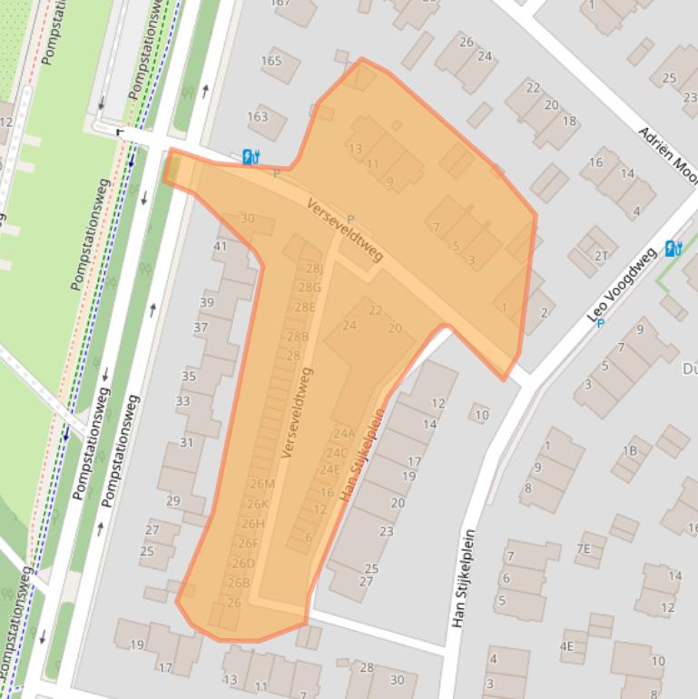 Kaart van postcodegebied 2597NN.