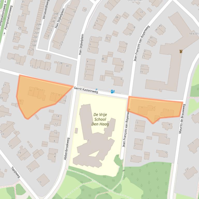 Kaart van postcodegebied 2597NZ.