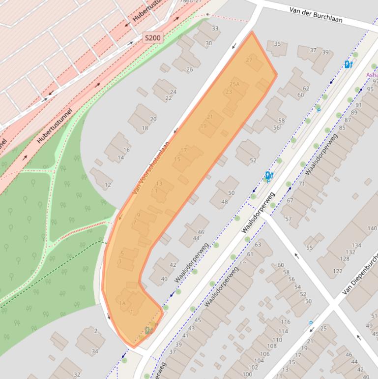 Kaart van postcodegebied 2597PA.