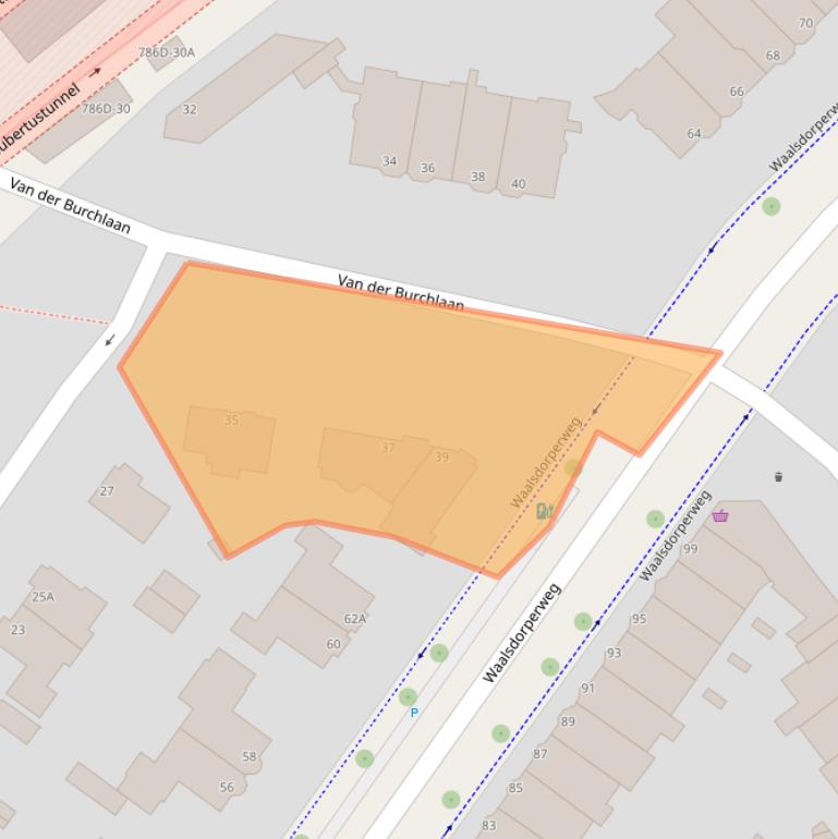 Kaart van postcodegebied 2597PD.