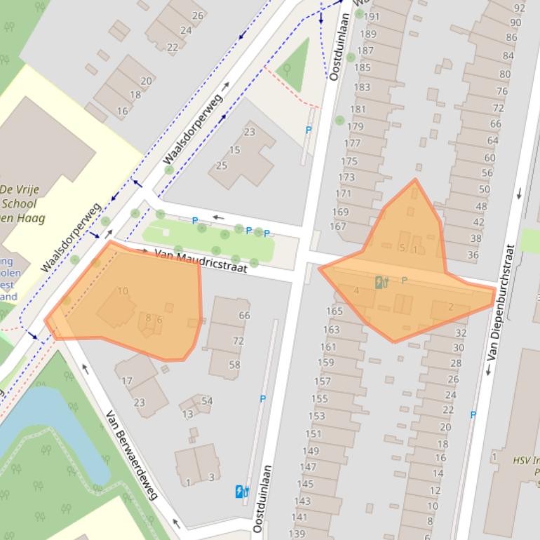 Kaart van postcodegebied 2597PP.