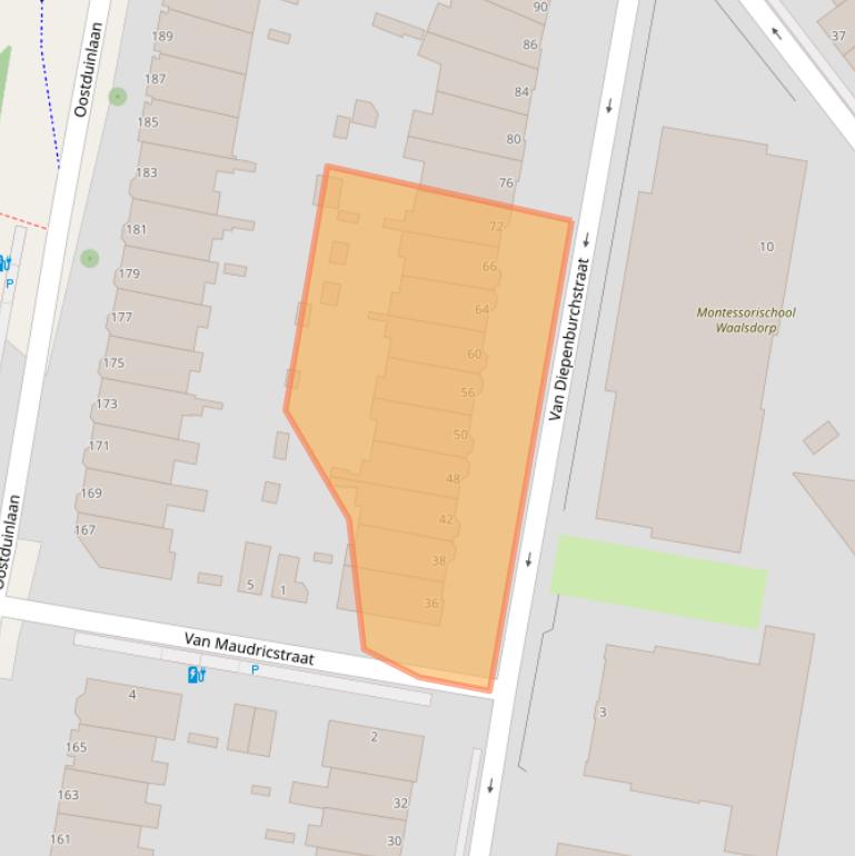 Kaart van postcodegebied 2597PV.