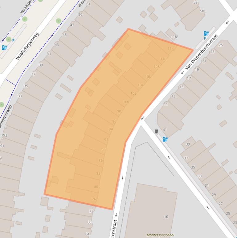 Kaart van postcodegebied 2597PW.