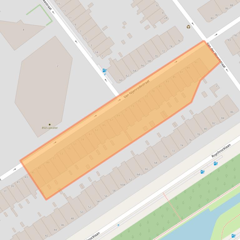 Kaart van postcodegebied 2597RK.