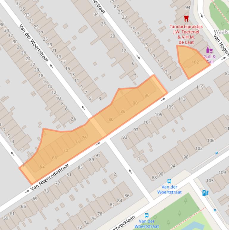 Kaart van postcodegebied 2597RN.