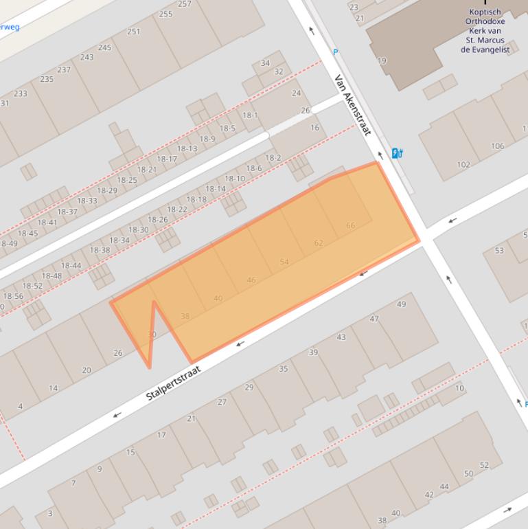 Kaart van postcodegebied 2597RV.