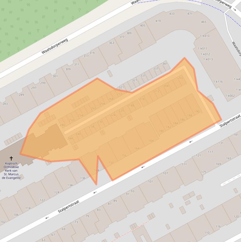 Kaart van postcodegebied 2597RX.
