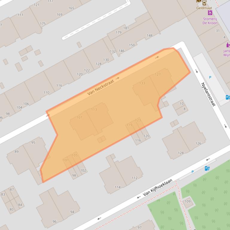 Kaart van postcodegebied 2597SE.