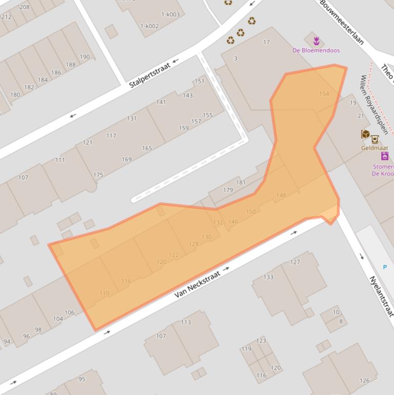 Kaart van postcodegebied 2597SJ.