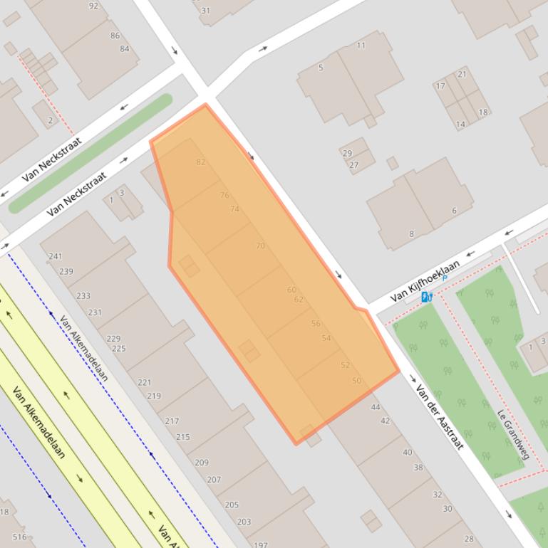 Kaart van postcodegebied 2597SM.