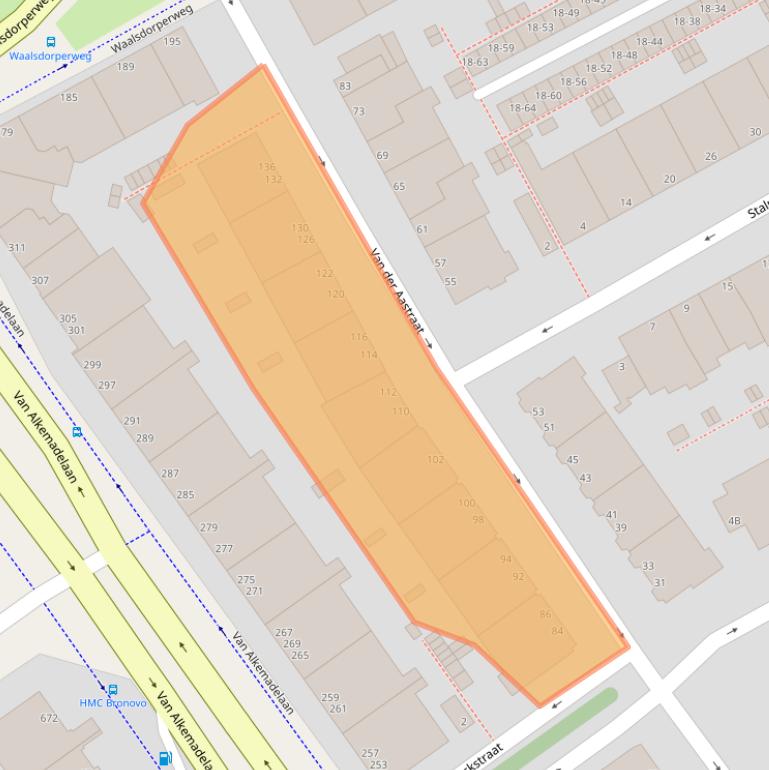 Kaart van postcodegebied 2597SN.