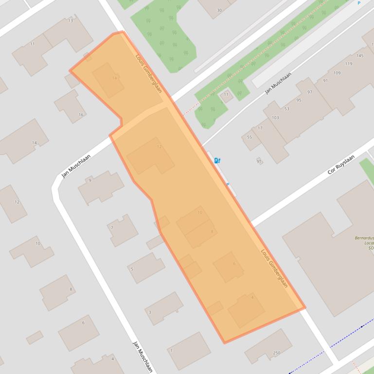 Kaart van postcodegebied 2597TK.