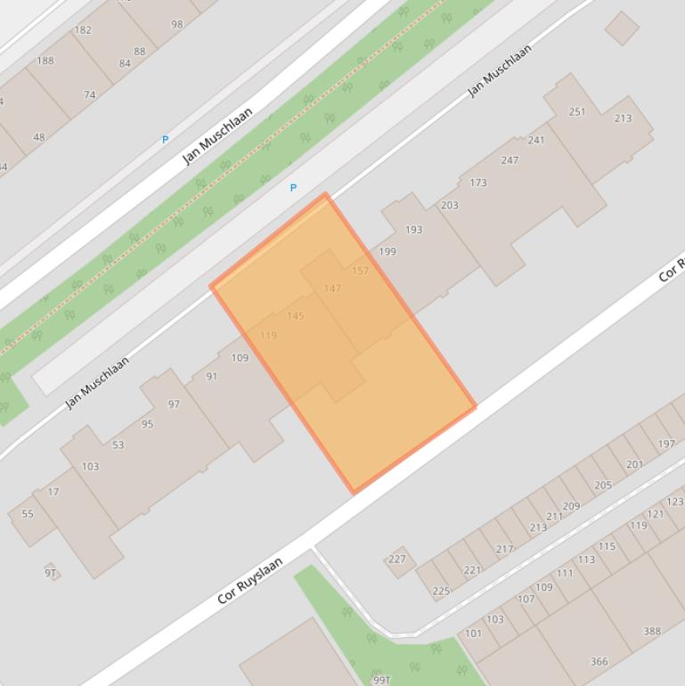 Kaart van postcodegebied 2597TS.