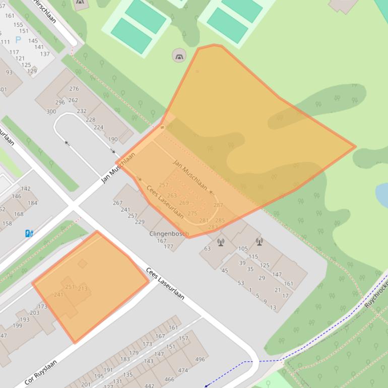 Kaart van postcodegebied 2597TV.