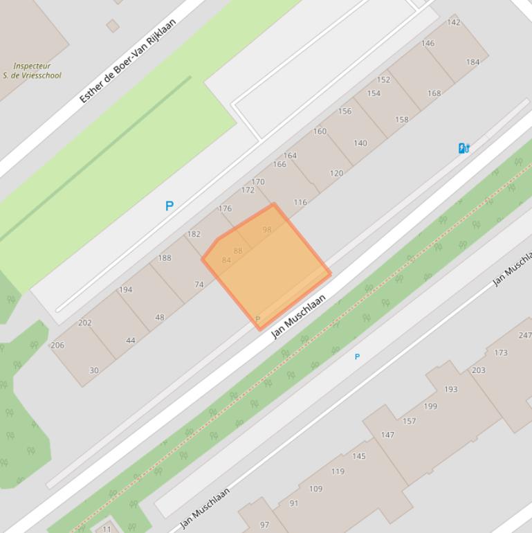 Kaart van postcodegebied 2597TZ.