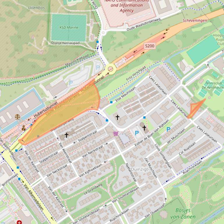 Kaart van postcodegebied 2597VE.