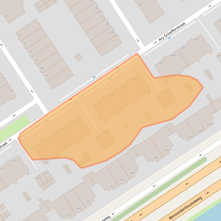 Kaart van postcodegebied 2597VS.