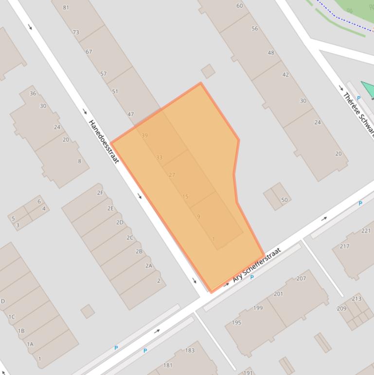 Kaart van postcodegebied 2597XC.