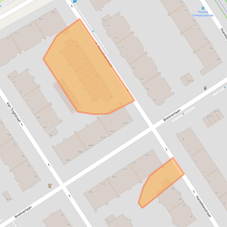 Kaart van postcodegebied 2597XH.