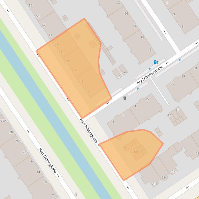 Kaart van postcodegebied 2597XN.